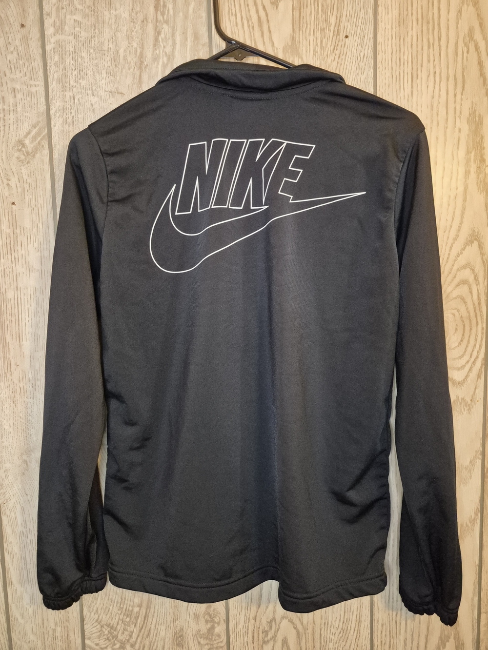 Nike Black Full-Zip Kids (Unisex) Jacket with White Swoosh - Picture 2 of 7
